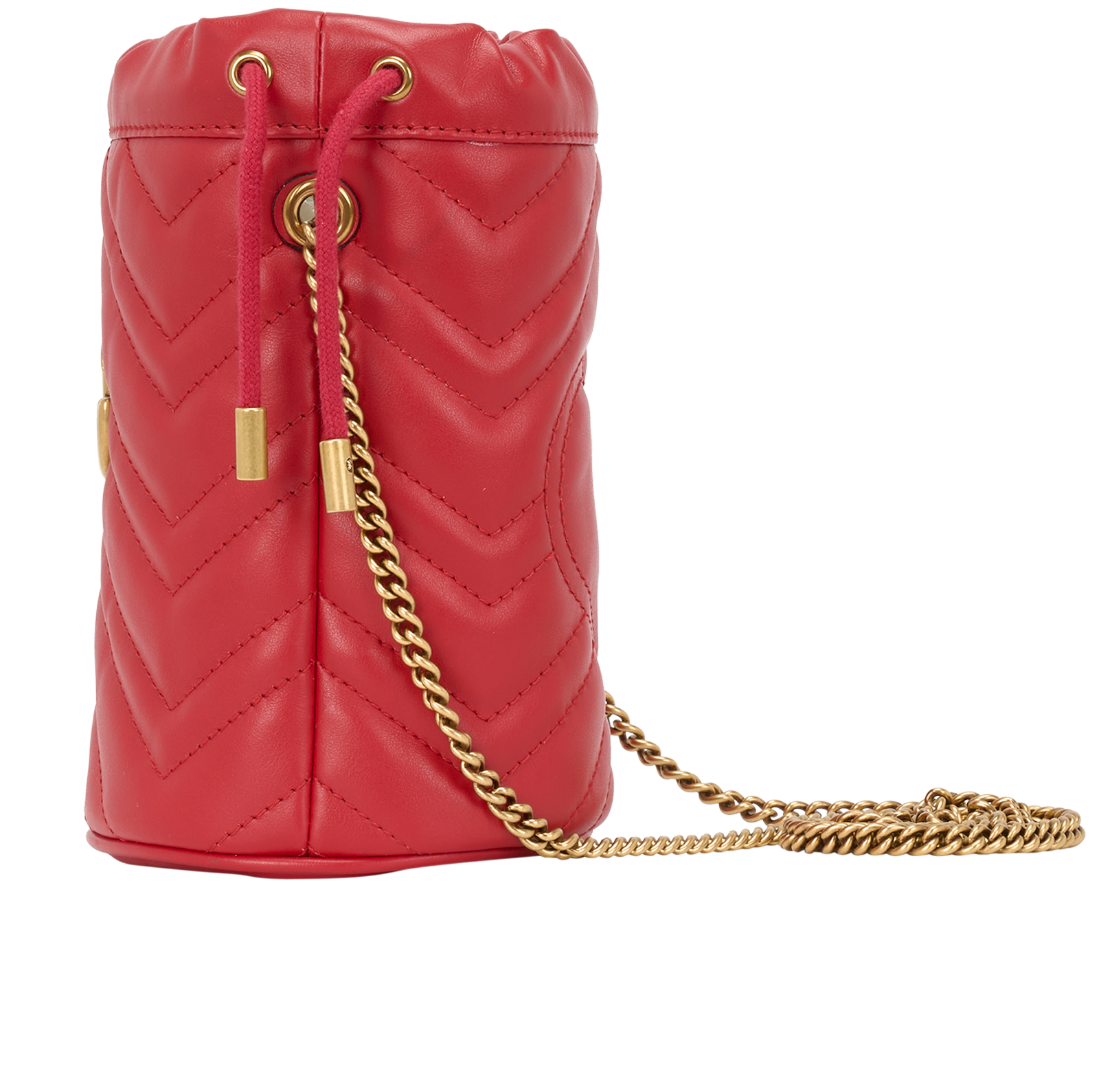 Marmont Bucket Bag, &pound;490, Handbags, Red, Leather, Bottom view